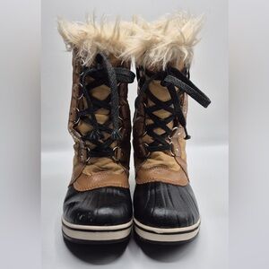 Sorel Black and Brown Lace-Up Winter Boots